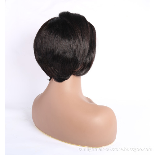 2021 Fashion 100% Human Hair T-part Lace Wig Cuticle Aligned Hair Lace Front Short Pixie T-part lace Wig